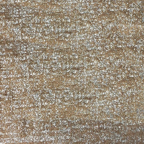 Glen Solid Metallic Velvet Fabric - White Solid Foil Print, 55" Width (1 Yard)
