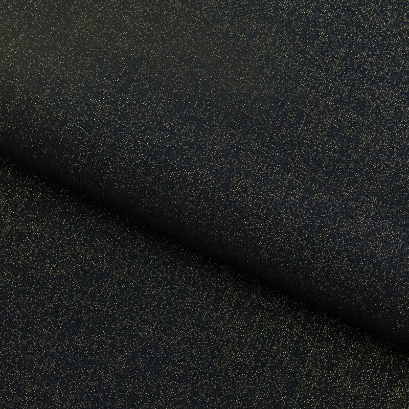 Glimmer Nylon Spandex Lurex Fabric - Black/Gold, 58" Width (1 Yard)