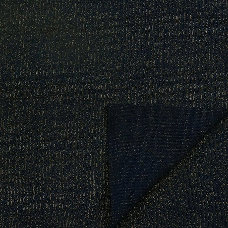 Glimmer Nylon Spandex Lurex Fabric - Black/Gold, 58" Width (1 Yard)
