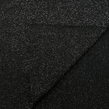 Glimmer Nylon Spandex Lurex Fabric - Black/Gold, 58" Width (1 Yard)