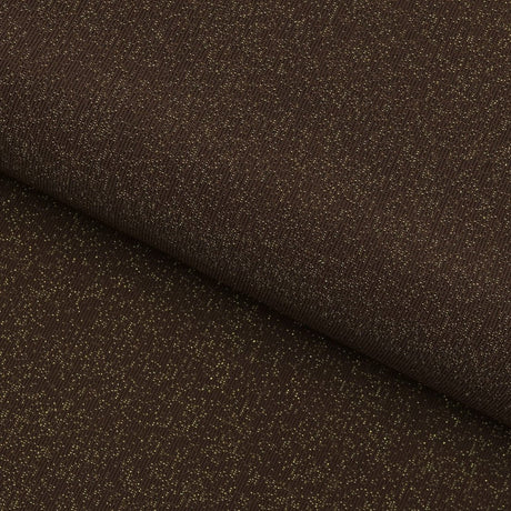 Glimmer Nylon Spandex Lurex Fabric - Black/Gold, 58" Width (1 Yard)