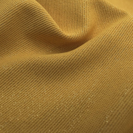 Glimmer Nylon Spandex Lurex Fabric - Black/Gold, 58" Width (1 Yard)