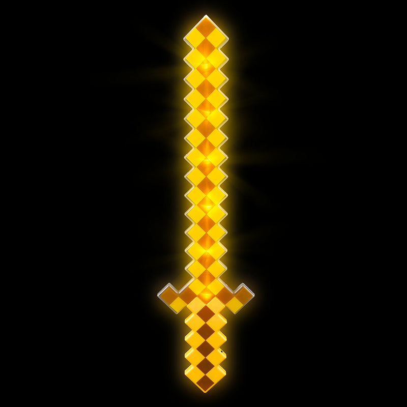 Light-Up Gold Pixel Sword