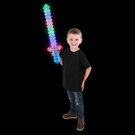 Light-Up Blue Pixel Sword (1 PC)