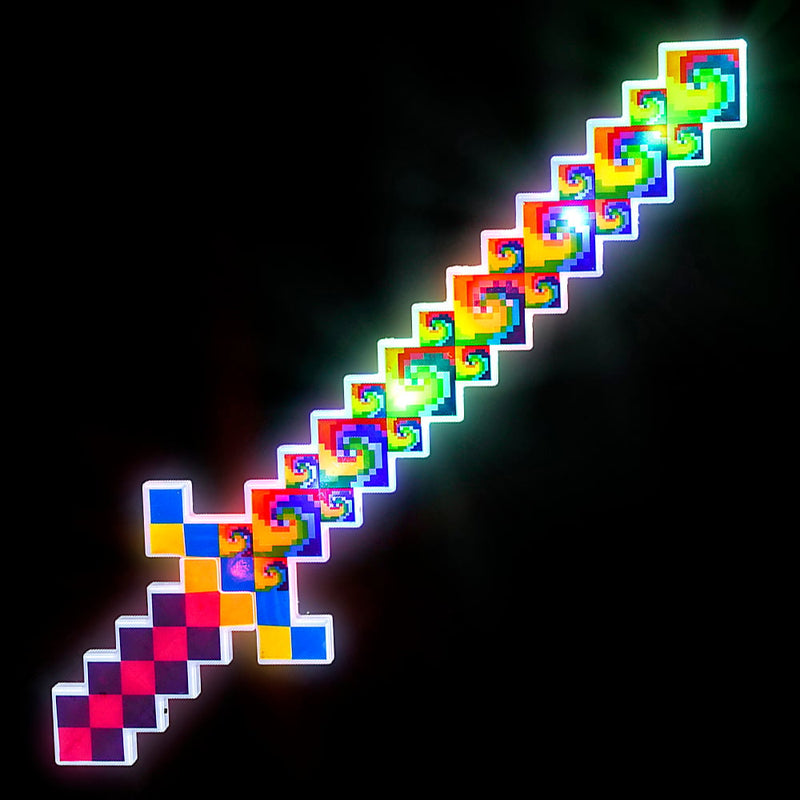 Light-Up Tie Dye Pixel Sword 24"