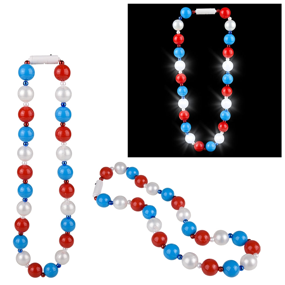 Light-Up Patriotic Ball Necklace 39"