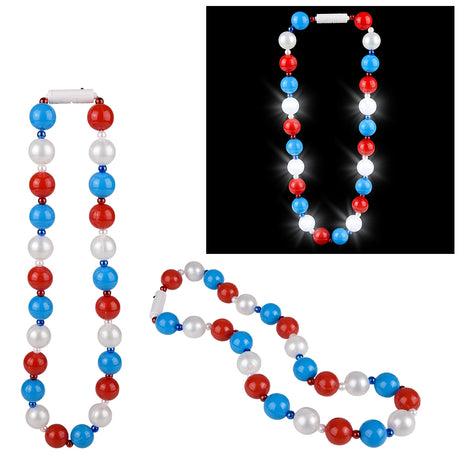 Light-Up Patriotic Ball Necklace 39"