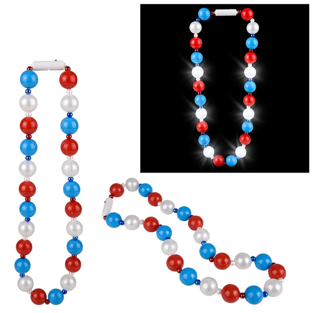 Light-Up Patriotic Ball Necklace 39"