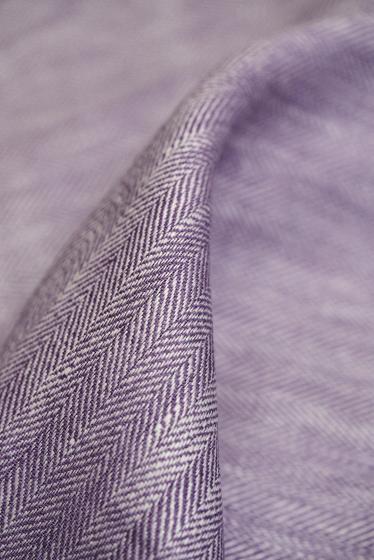 Linen Herringbone Yarn-Dyed Lilac Fabric