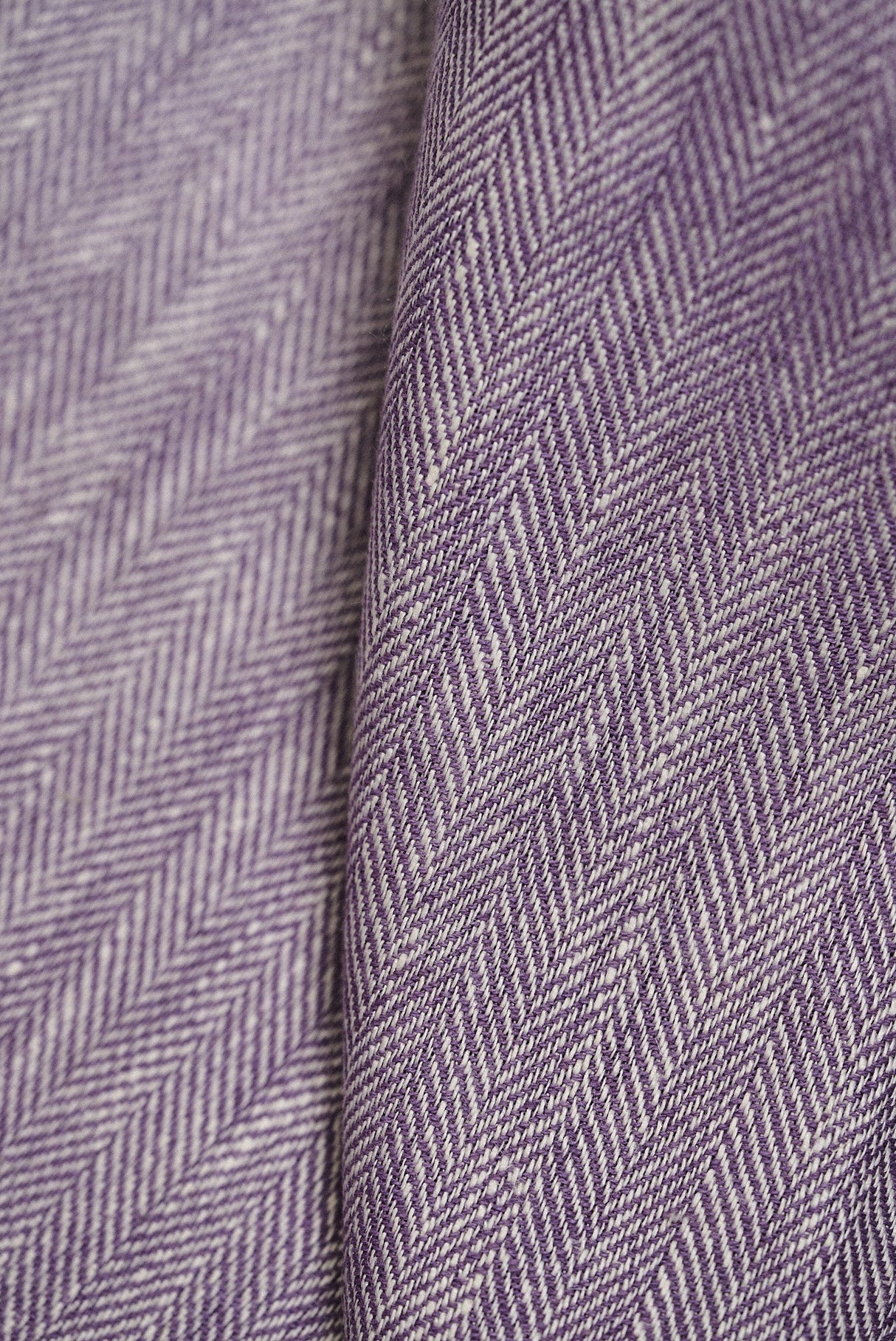 1 Yard Linen Novelty Herringbone Yarn Dyed Fabric Lilac Color 54 Inch Width