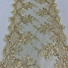 Sequin Lace Luxurious Fabric with Embroideries on Mesh by the Yard – Dresses, Gowns & Special Occasions 20" Width