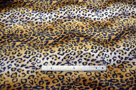 Velboa Faux Fur Polyester Fabric - White Black Zebra, White Black Cow, Gold Leopard, 60" Width (1 Yard)