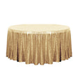132″ Gold Glitz Sequin Round Tablecloth