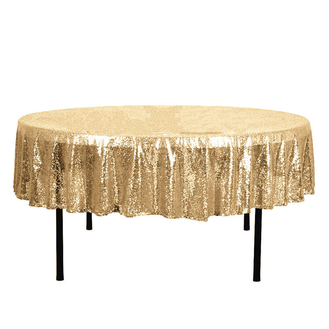90″ Gold Glitz Sequin Round Tablecloth
