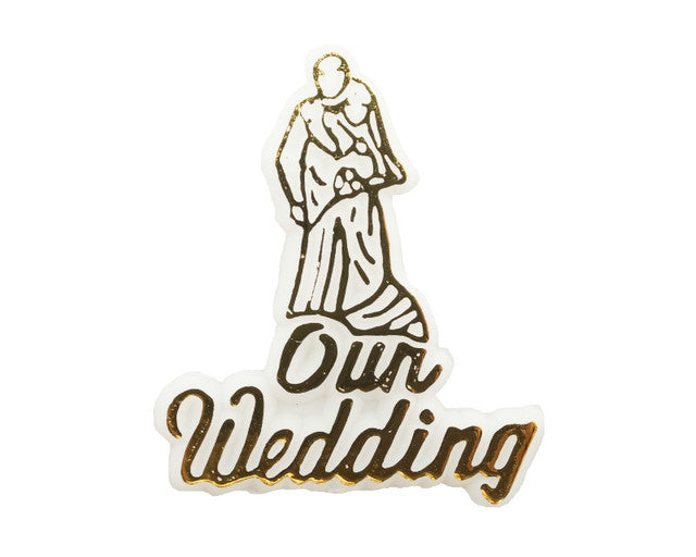 Gold Our Wedding Plastic Charms Favors 1.5 Inch 144pcs