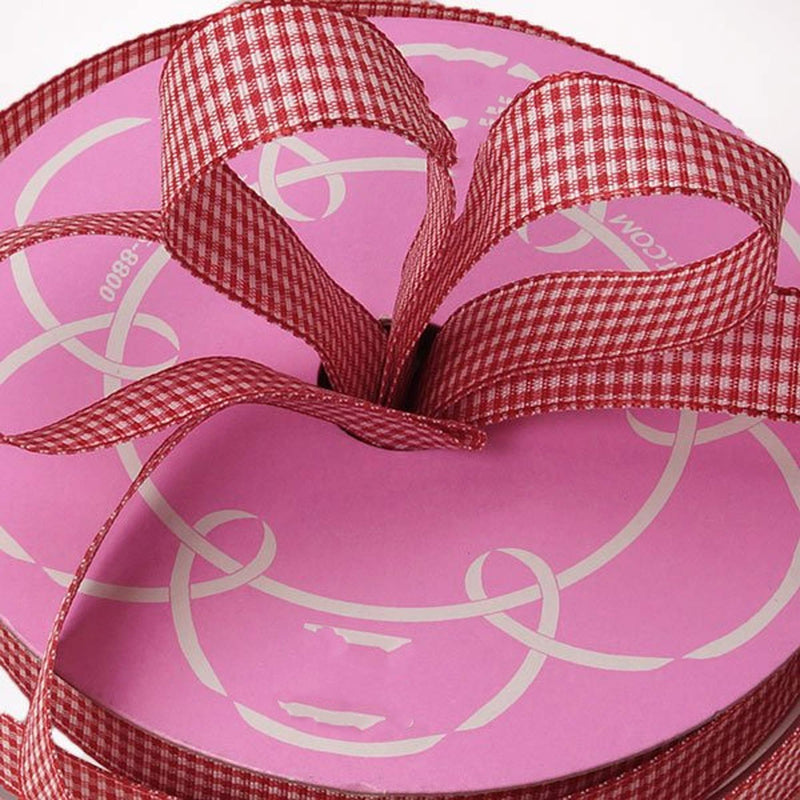 Wendy Gingham Wired Ribbon 5/8 '' X 25 yd Red Color 1 / roll