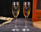 8.5" Clear Glass Quinceañera Heart Design Champagne Flutes – Pack of 6