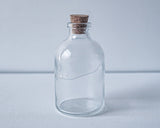 Round Glass Bottle with Cork Top - Set of 12 bottles