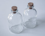 Round Glass Bottle with Cork Top - Set of 12 bottles