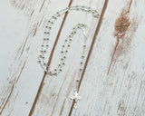 17.5" Silver Rosary in 2" Glass Bottle with Metallic Lid - Pack of 12