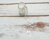 17.5" Silver Rosary in 2" Glass Bottle with Metallic Lid - Pack of 12