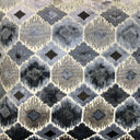 Gretty Fabric - Geometric Cut Velvet Fabric, Cerulean/Steel, 59" Width (1 Yard)