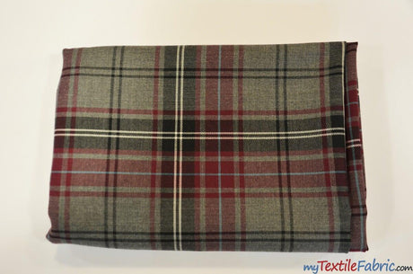 Grey Kilt Poly Rayon Fabric - Grey Plaid Tartan, 58/60" Width (1 Yard)