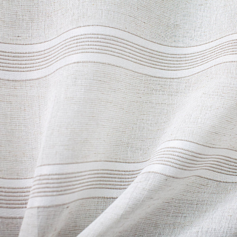Griffin Fabric Polyester Fabric - Striped Linen Look Sheer, Natural, 110" Width (1 Yard)