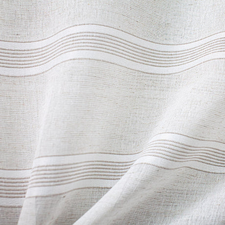 Griffin Fabric Polyester Fabric - Striped Linen Look Sheer, Natural, 110" Width (1 Yard)