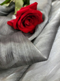 Gray Textured Luxury Organza