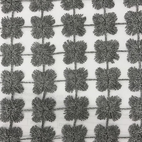 Groove Fabric - Floral Metallic Sheer, 110" Width (1 Yard)