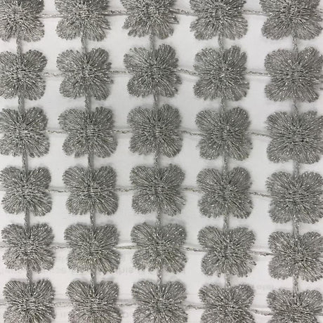 Groove Fabric - Floral Metallic Sheer, 110" Width (1 Yard)
