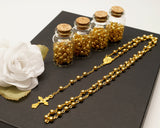 2 Inch Plain Gold Cork Glass Bottle Rosary Favors Pack of 12 Baptism Favors