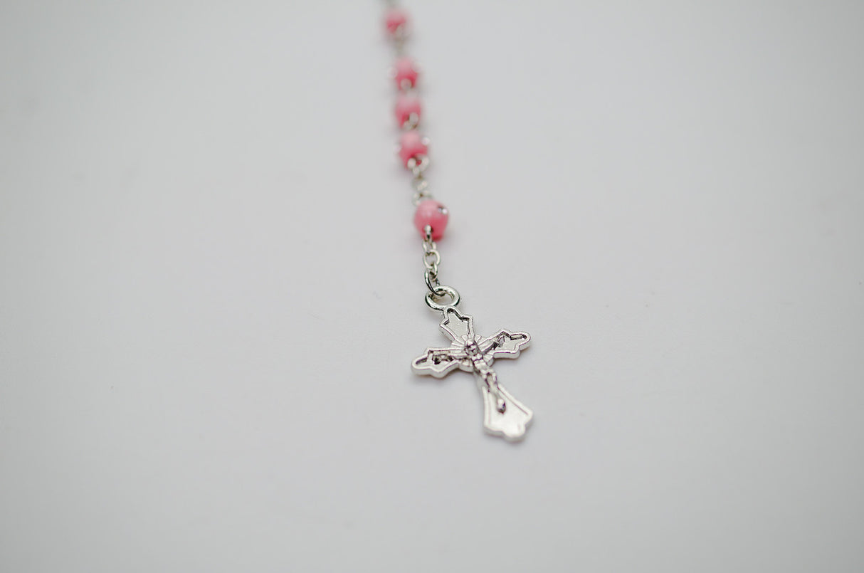 2 Inch Plain Pink Cork Glass Bottle Rosary Favors Pack of 12 Baptism Favors