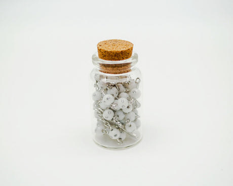 2 Inch Plain White Cork Glass Bottle Rosary Favors Pack of 12 Baptism Favors