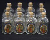 50ml Our Lady of Guadalupe Round Glass Bottle with Cork Top - Set of 12 Bottles