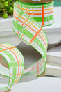 2.5" X 10 Yards Green Plaid Ribbon