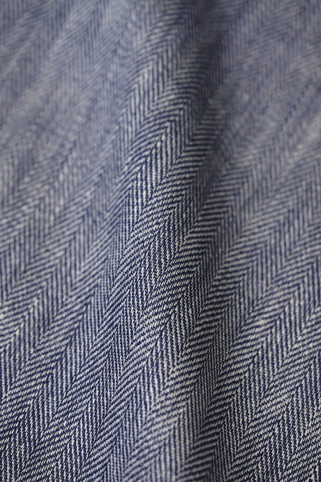 Linen Herringbone Yarn-Dyed Royal Fabric