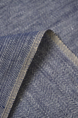 1 Yard Linen Novelty Herringbone Yarn Dyed Fabric Royal Color 54" Width