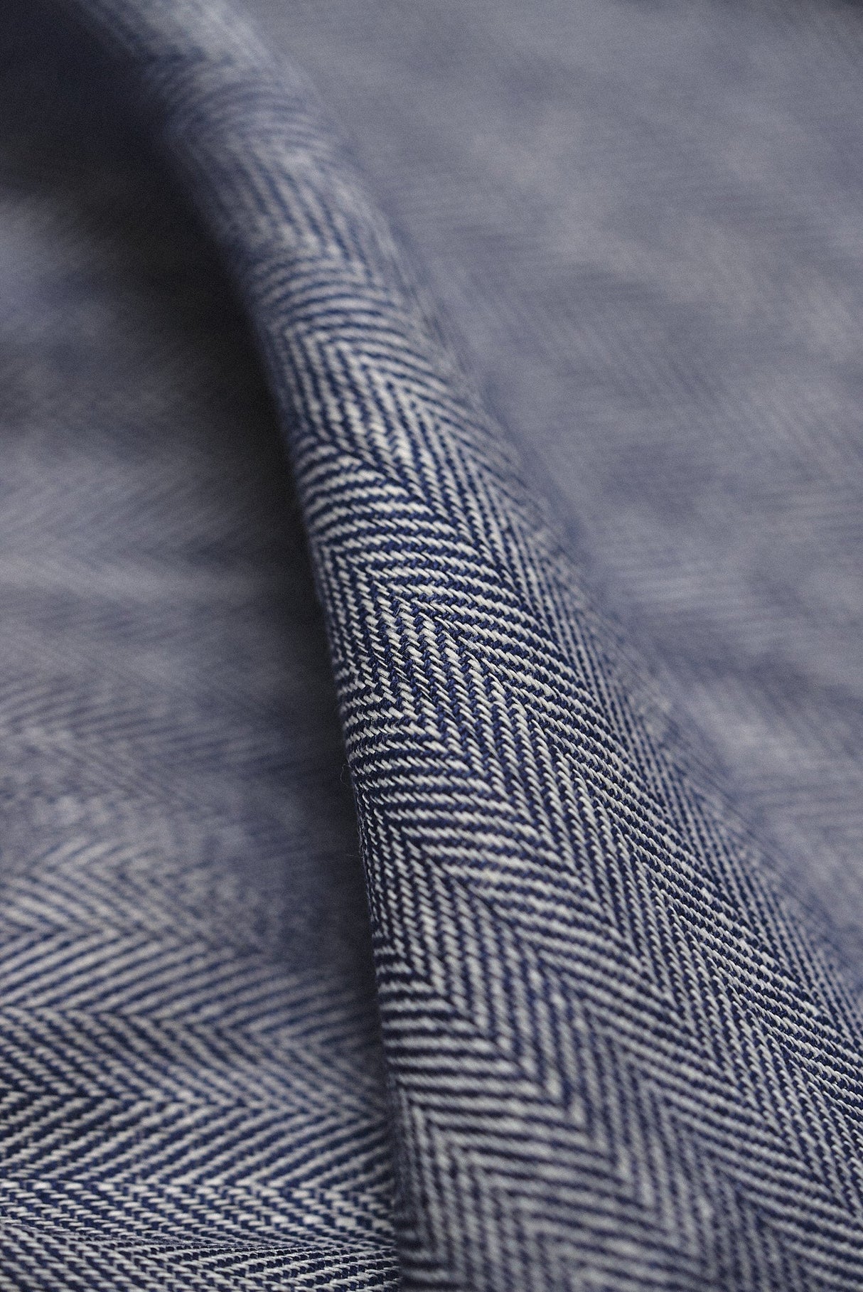 Linen Herringbone Yarn-Dyed Royal Fabric