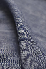 Linen Herringbone Yarn-Dyed Royal Fabric