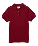 Girl's Uniform Polo Shirt - Cotton Polyester Interlock Fabric, Solid Colors, Short Sleeve, Sizes 5-18 (1 Piece)