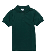 Girl's Uniform Polo Shirt - Cotton Polyester Interlock Fabric, Solid Colors, Short Sleeve, Sizes 5-18 (1 Piece)