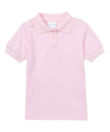 Girl's Uniform Polo Shirt - Cotton Polyester Interlock Fabric, Solid Colors, Short Sleeve, Sizes 5-18 (1 Piece)