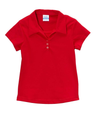 Girl's Uniform Triple Button Polyester Cotton Fabric - Interlock, White, Navy, Sky Blue, Red, Hunter Green, Burgundy, Light Grey, Sizes 5-18 (1 Piece)
