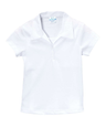 Girl's Uniform Triple Button Polyester Cotton Fabric - Interlock, White, Navy, Sky Blue, Red, Hunter Green, Burgundy, Light Grey, Sizes 5-18 (1 Piece)