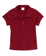 Girl's Uniform Triple Button Polyester Cotton Fabric - Interlock, White, Navy, Sky Blue, Red, Hunter Green, Burgundy, Light Grey, Sizes 5-18 (1 Piece)