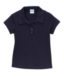Girl's Uniform Triple Button Polyester Cotton Fabric - Interlock, White, Navy, Sky Blue, Red, Hunter Green, Burgundy, Light Grey, Sizes 5-18 (1 Piece)