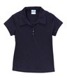 Girl's Uniform Triple Button Polyester Cotton Fabric - Interlock, White, Navy, Sky Blue, Red, Hunter Green, Burgundy, Light Grey, Sizes 5-18 (1 Piece)