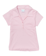 Girl's Uniform Triple Button Polyester Cotton Fabric - Interlock, White, Navy, Sky Blue, Red, Hunter Green, Burgundy, Light Grey, Sizes 5-18 (1 Piece)